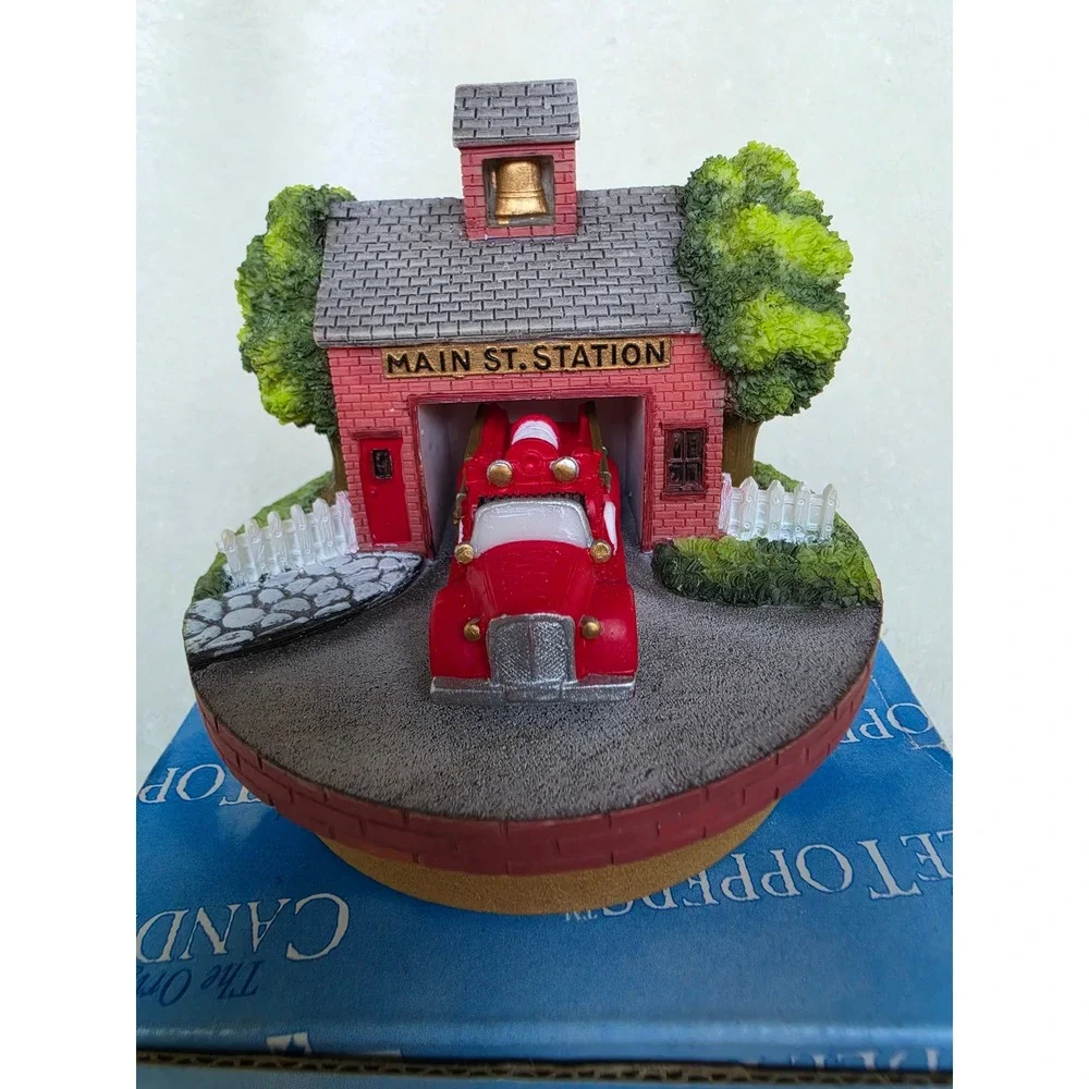Our America Gift Fire Station Topper 4063 Original Candle Toppers Red 2002 Box